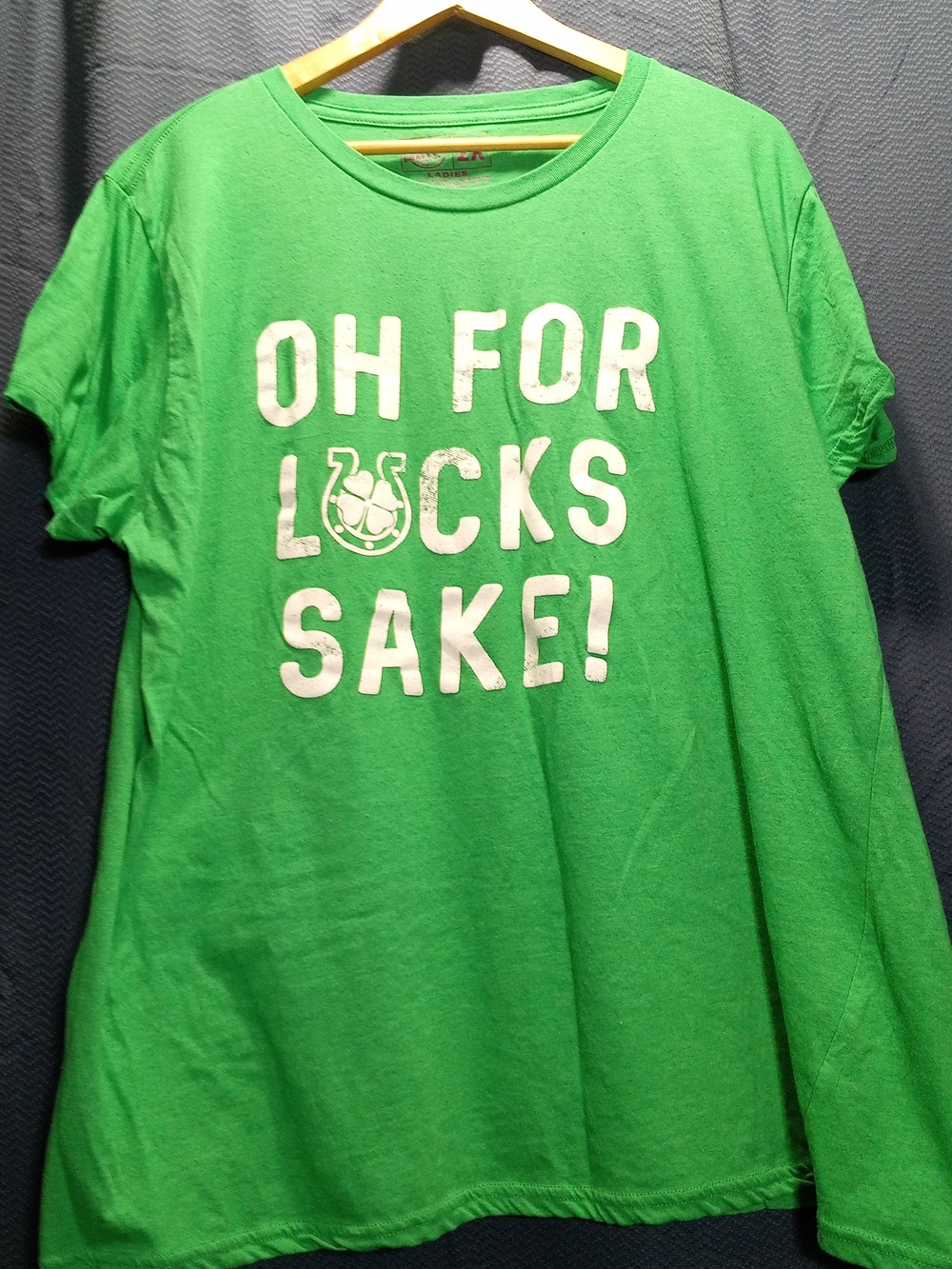 Crazy Dog T-Shirts Green "OH FOR LOCKS SAKE!" Graphic Tee